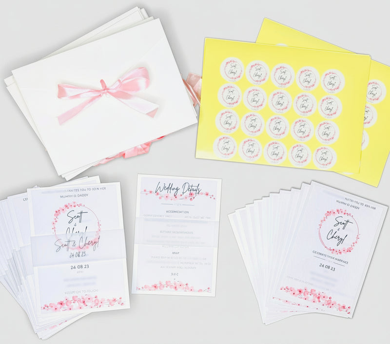 Cherry Blossom Wedding Invitation Suite