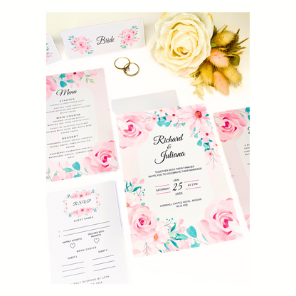 Rose Wedding Invitation Suite - SAMPLE ONLY