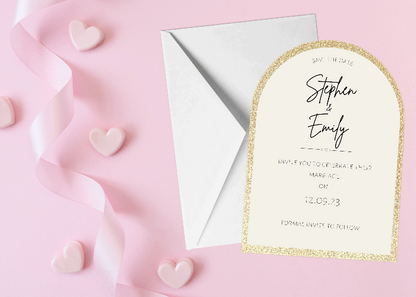 Glitter Arch Wedding Invite Set & Individuals - Firtina Creations