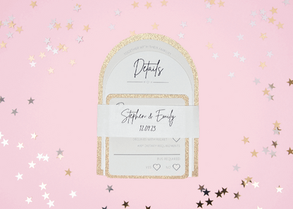 Glitter Arch Wedding Invite Set & Individuals - Firtina Creations