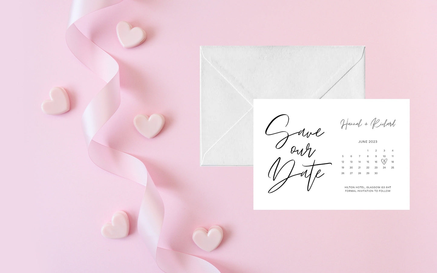 Calendar Style Wedding Save the Date Cards - Firtina Creations
