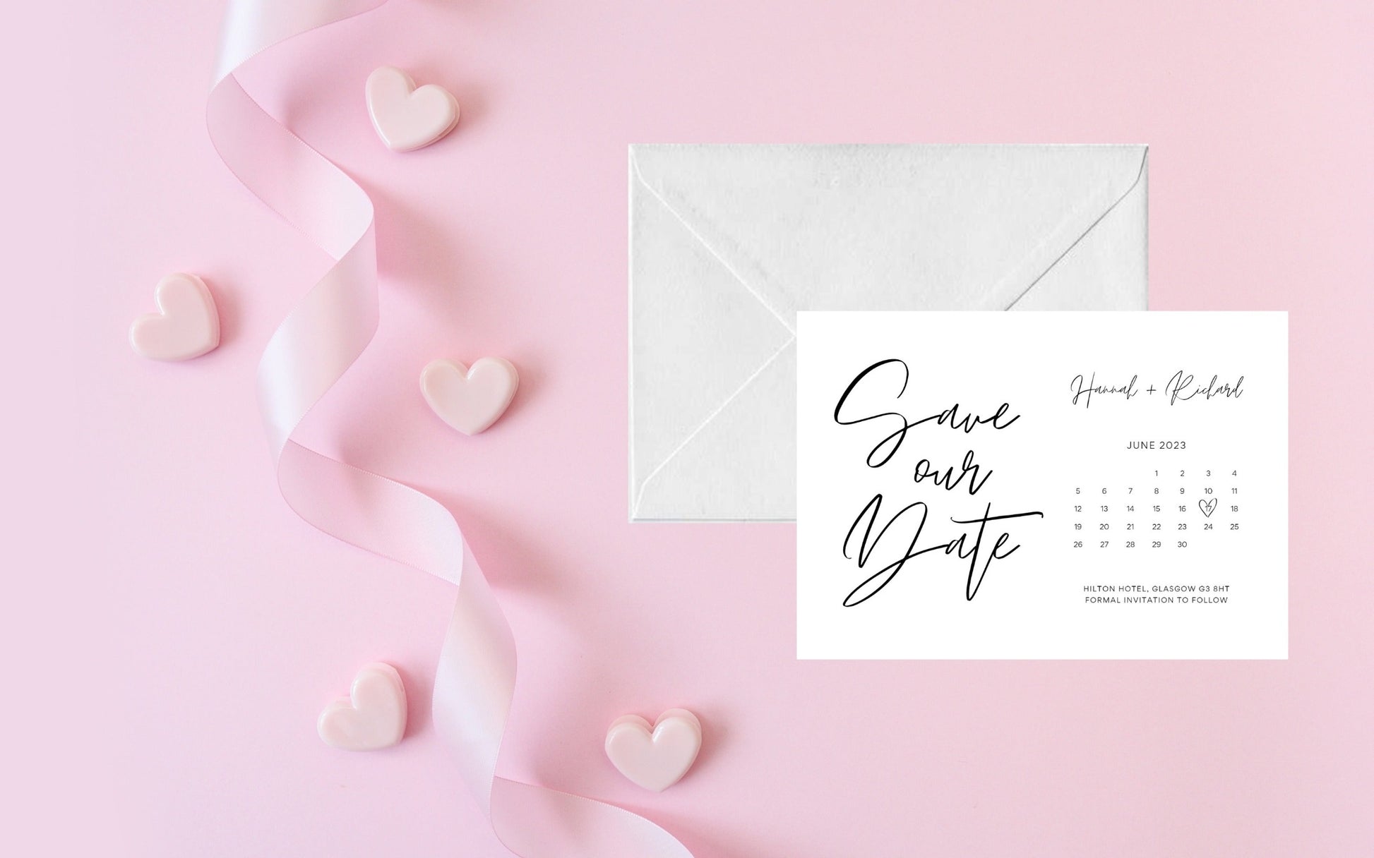 Calendar Style Wedding Save the Date Cards - Firtina Creations