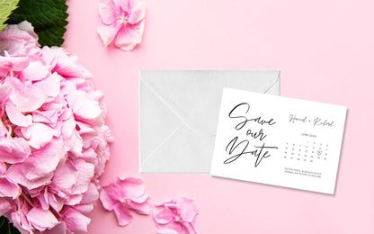 Calendar Style Wedding Save the Date Cards - Firtina Creations
