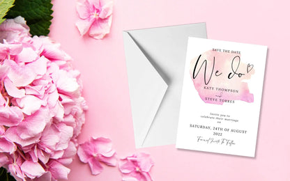 Pink Wedding Invitation Set & Individuals - Firtina Creations