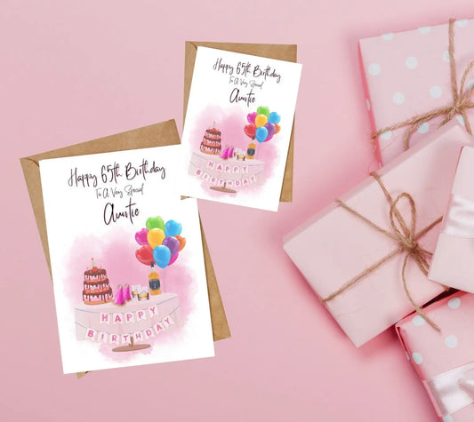 Whisky & Cake Lover Birthday Card - Firtina Creations