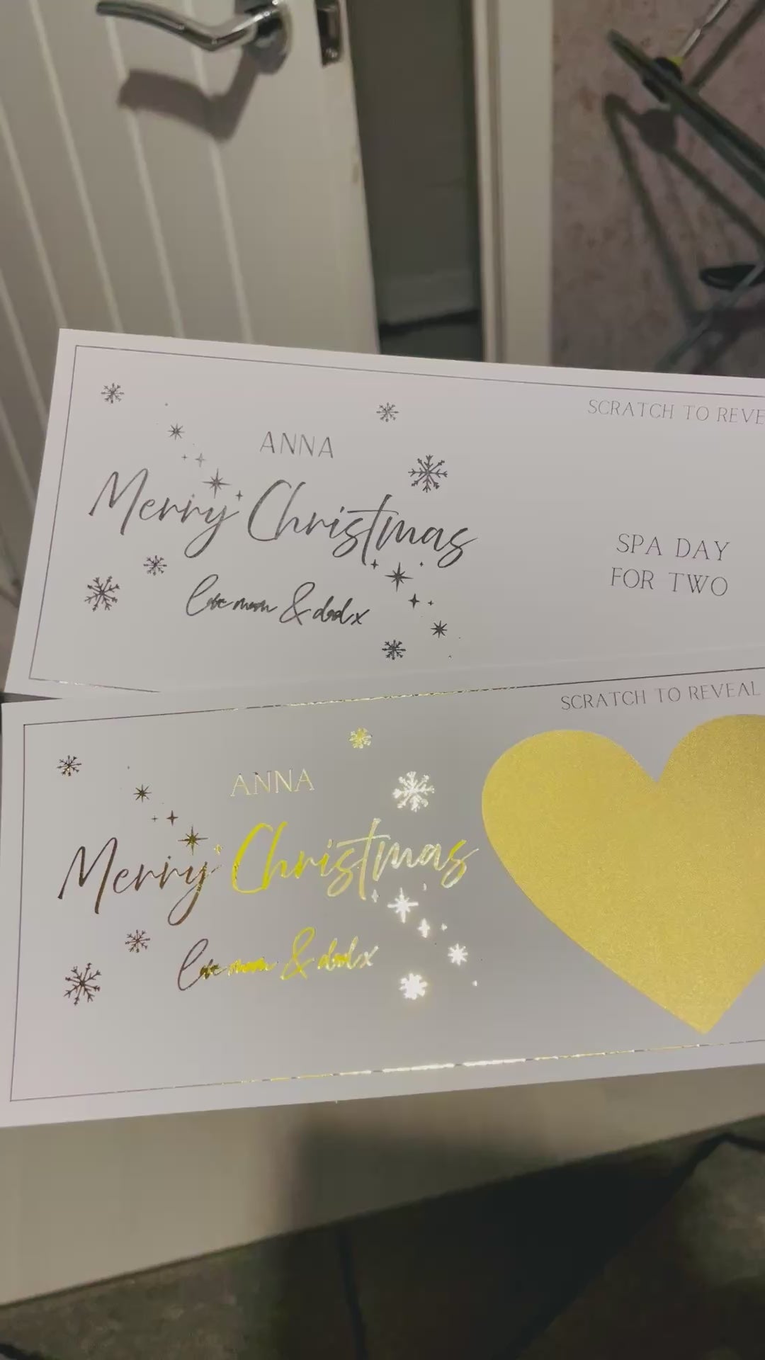 Foiled Christmas Gift Tickets