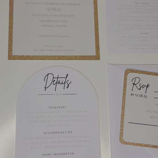 Glitter wedding Invitation Set