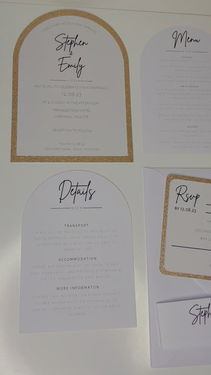Glitter wedding Invitation Set