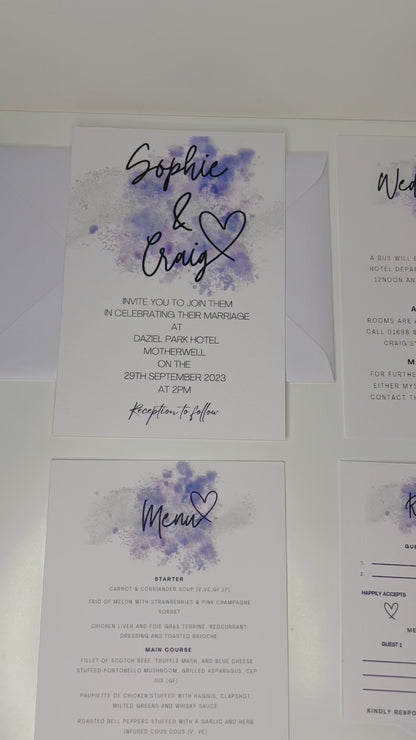 Purple Themed Wedding Invitations