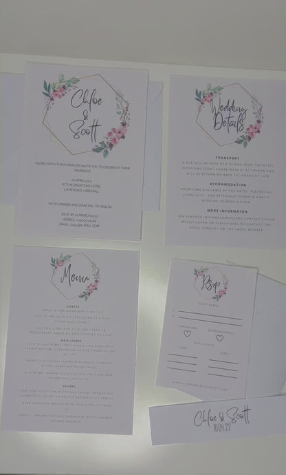 Floral theme Wedding Invites