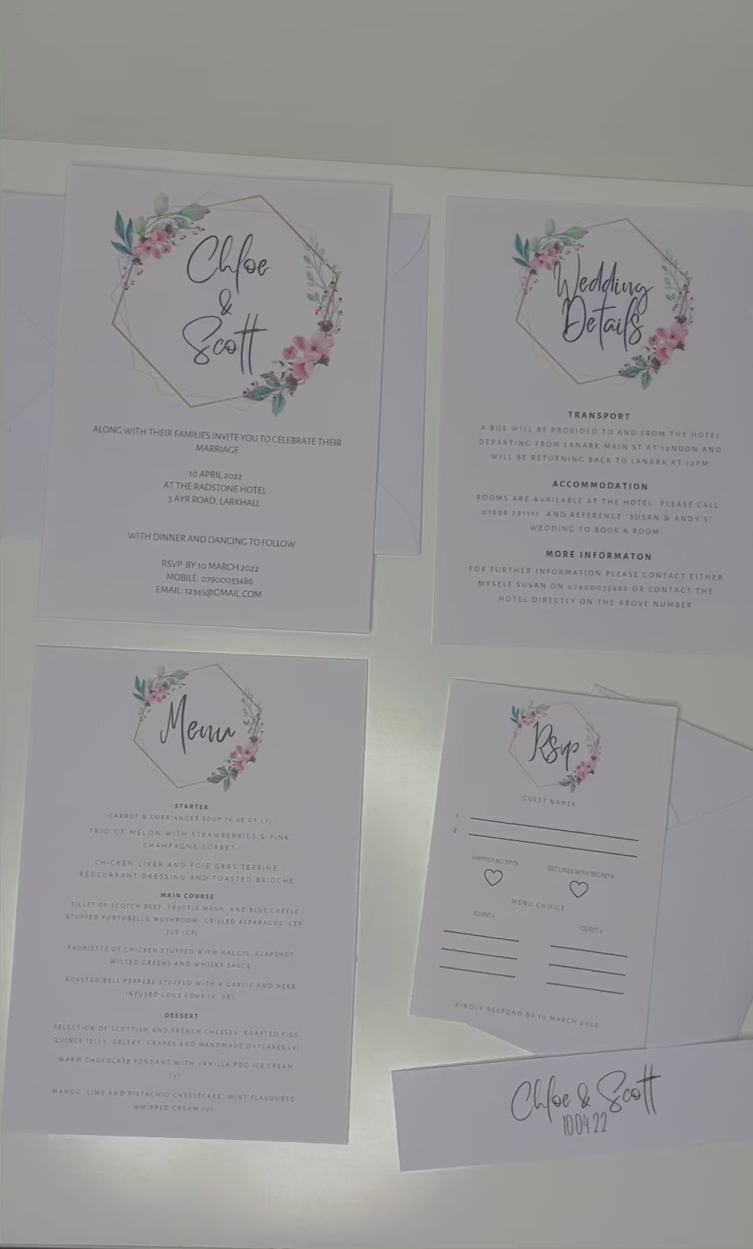 Floral theme Wedding Invites