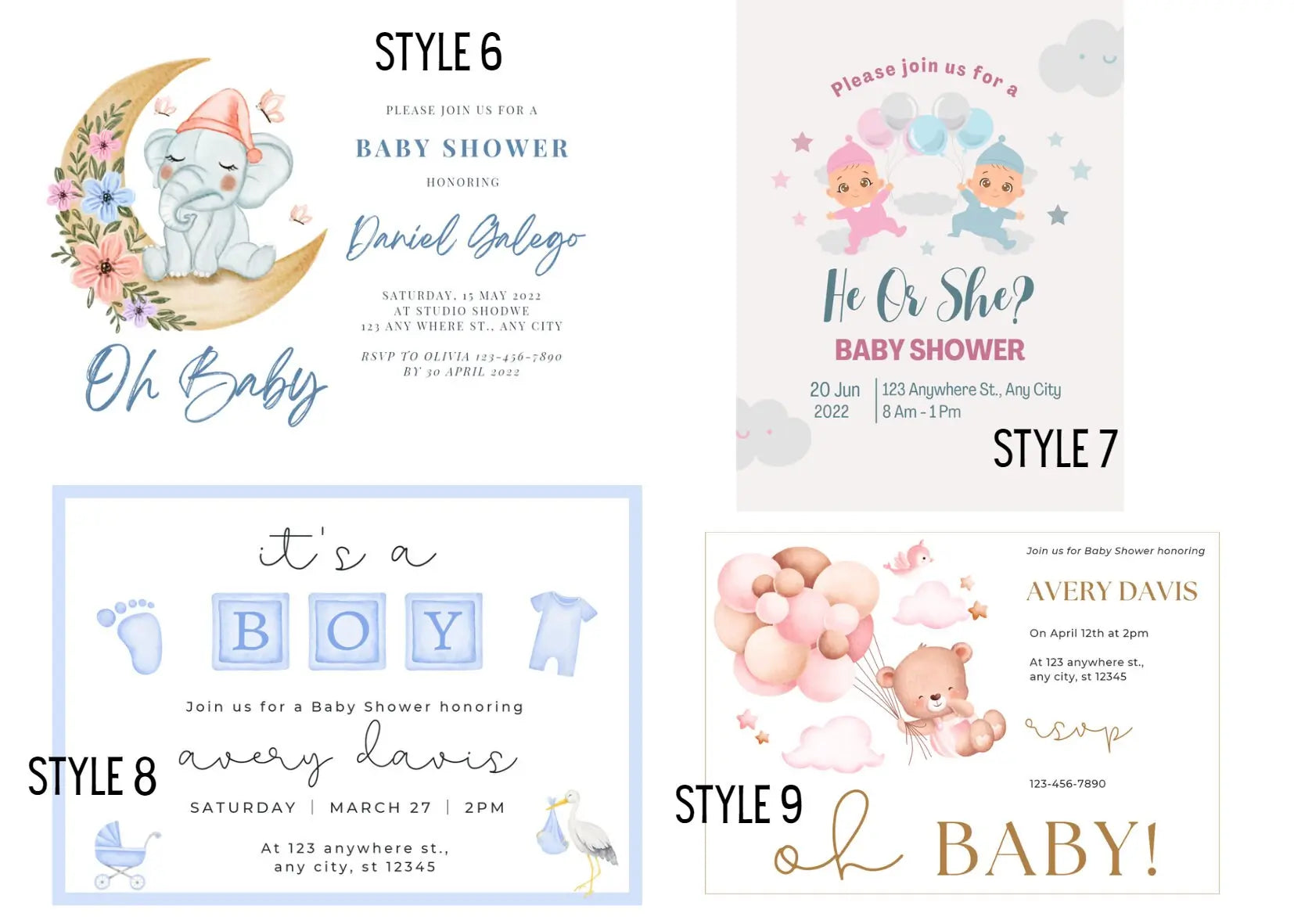 Party & Special Occasion Invites (fully customisable) - Firtina Creations